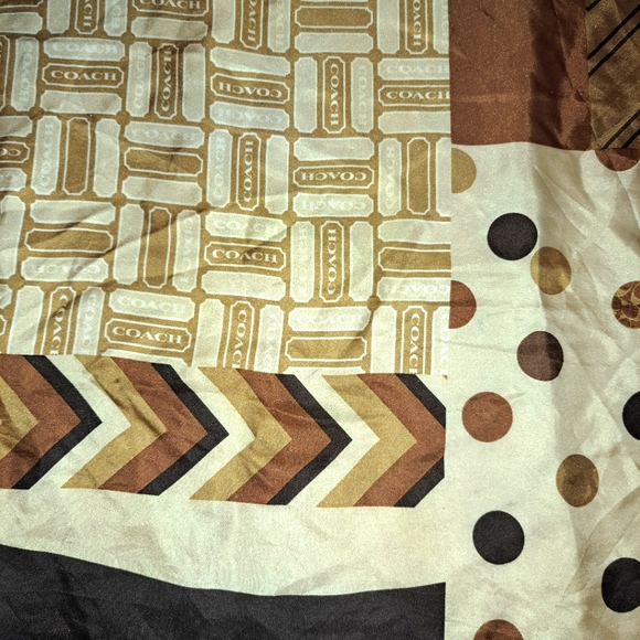 Coach 100% silk scarf - Picture 3 of 7